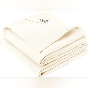 Set of 2 BIBS Organic Cotton Muslin Cloths for Baby - Ivory